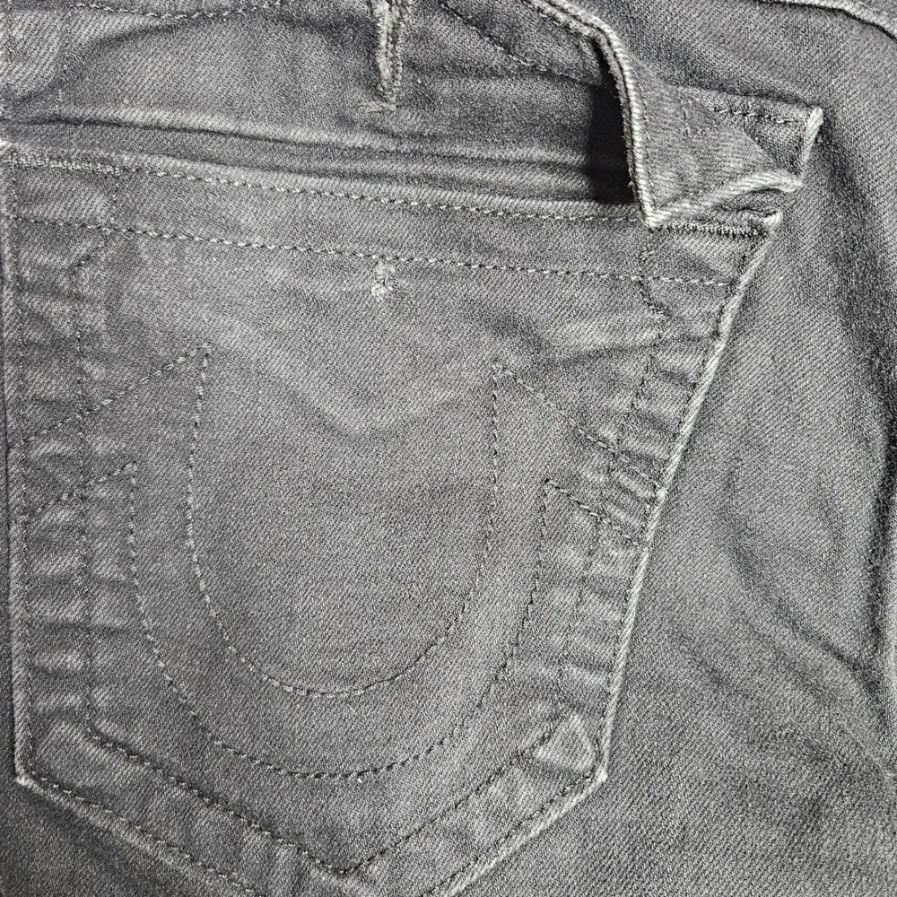 True Religion Ricky Relaxed Straight Jeans Mens 29 Black Made in USA Horseshoe
